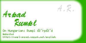 arpad rumpl business card
